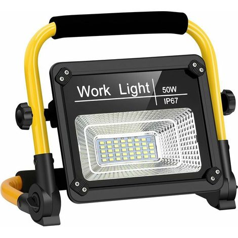 50-W-LED-Arbeitsleuchte, wiederaufladbar, wasserdicht, Baustellenstrahler, Notleuchte für Werkstatt und Terrasse (1/5)