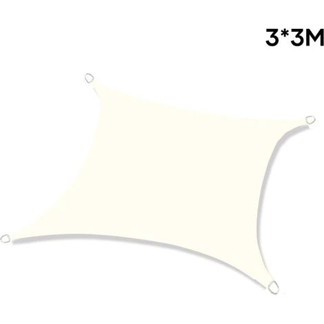 Voile d'ombrage rectangulaire imperméable, protection UV, résistante, blanche, pour jardin extérieur (1/5)