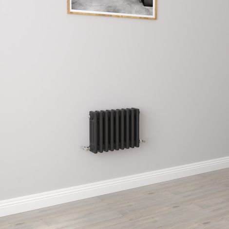 AICA 300x425mm 3 Column Horizontal Black Radiator Central Heating Cast Iron Style (1/5)