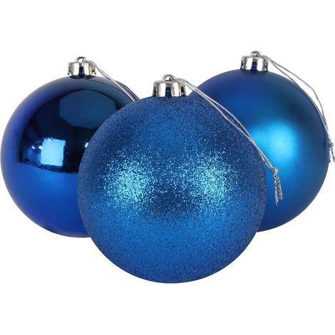 BAUBLES BLUE 10CM-3PCS SET (1/5)