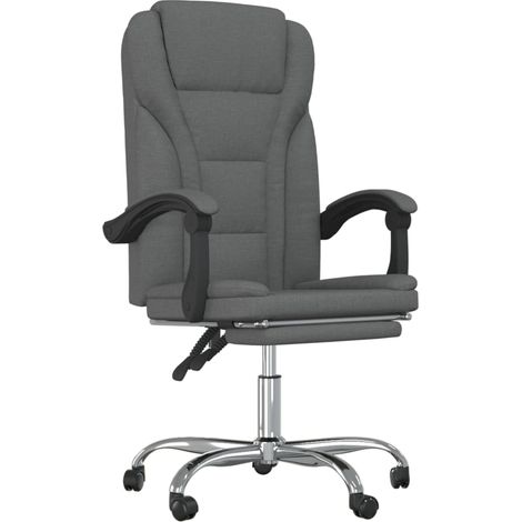 Maison Exclusive - Fauteuil inclinable de bureau Gris foncé Tissu