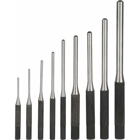 9PCS Poinçon Jeu de Chasse-goupilles En Acier Durable Professionnel, Outil à Main Ingénierie Mécanique-LIAIKI (1/5)