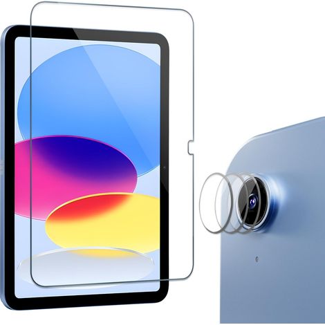 Procase 1 Verre Trempé pour iPad 11 Pouces(A16) 2025, iPad 10ème Génération 10.9 Pouces 2022, avec 3 Protection Objectif, Film Protection Screen Protecteur, Anti Rayures Sans Bulles (1/5)