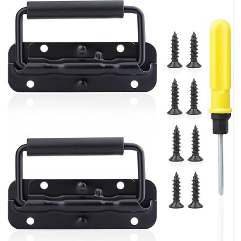 Poignée Pliante à Ressort, de Caisse Pliantes 120mm avec Vis et Tournevis, Boîte Pliable Remplacement pour Caisses, Portes, Boîtes Outils (1/5)