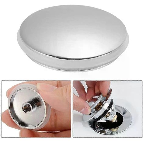 36-mm-Abflussstopfen, Ersatzkappe, leichtgängig, Klick-Klack, verchromt, passend für die meisten Waschbecken und Badewannen im Badezimmer. (1/4)
