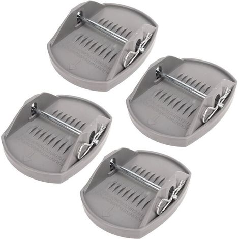 4X Cale Support Pied de Vérin 178x140mm Broche Métal Patin Coupelle Caravane Camping-Car-Crezuo (1/4)