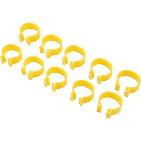 100 Bagues de Patte Réutilisables pour Poulets Canards Oies, Anneaux en Plastique 18mm/0.71in Jaunes pour Élevage et Marquage
