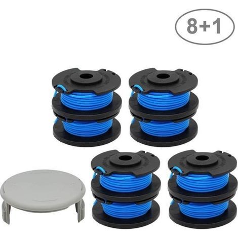 8-teiliges Ersatzspulen-Set für Trimmer mit Spulenkappen, kompatibel mit Ryobi 18V, 24V und 40V (1/4)