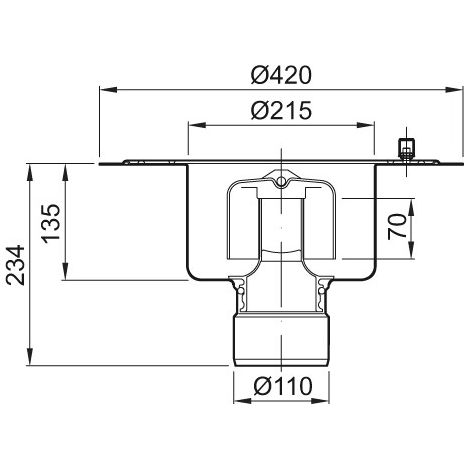 ACO Bodenablauf Variant-CR DN100/ 90Grad/2,0l/s/Klebeflohne WS, 9519.10.00