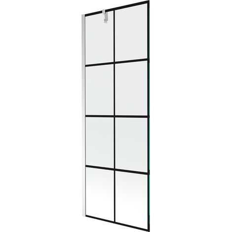 Mexen Next écran de baignoire à 1 ailette 70 x 150 cm, Design noir, Chrome - 895-070-000-00-77-01