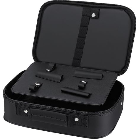 Sac de rangement noir pour outils de coiffure, trousse de transport, grande capacité, coiffeur, sac de voyage pour tondeuse, ciseaux