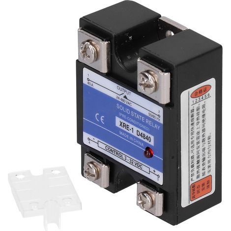 Transparente Kunststoffabdeckung für einphasige Halbleiterrelais RE-1 D4840. Elektronische Bauteile mit transparenter Abdeckung.