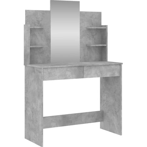 Maison Exclusive - Toeletta con Specchio Grigio Cemento 96x39x142 cm