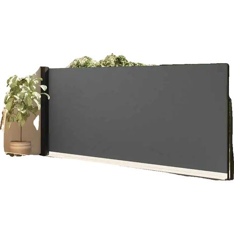 Store latéral rétractable, 120 x 600 cm, protection UV, couleur anthracite, design mural, résistant au vent (1/5)