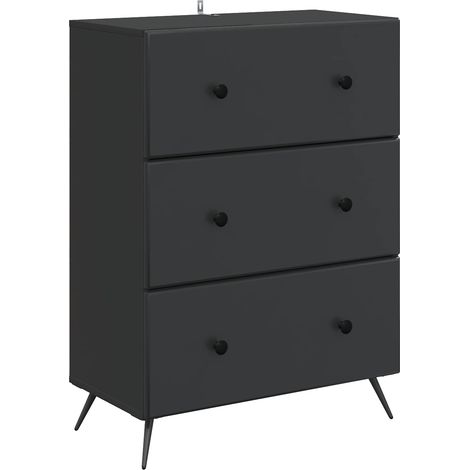 Cajonera Negro 66 x 34,5 x 90 cm Madera de Ingeniería vidaXL