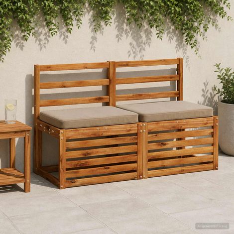 vidaXL Cojines para banco de 2 piezas VUGHT 2 pcs 100% Poliéster Topo (1/5)