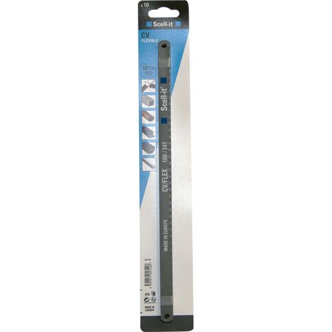 10 lames de scie à métaux Flexibles Chrome Vanadium coupe Alu Tube PVC et Bois SCELL IT