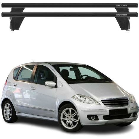OMAC Dachträger Querträger Alu für Mercedes A Klasse W169 2004-2012 – Abschließbar – T-Nut – City-Crash-getestet – Max. 75 kg Schwarz