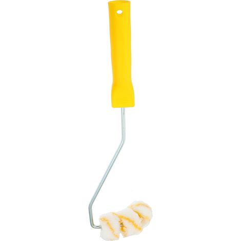 Rouleau à peinture d'angle à 3 roues en polyester et fer, brosse blanche pour peinture de tuyaux et finition lisse sur acier ou plâtre (1/5)