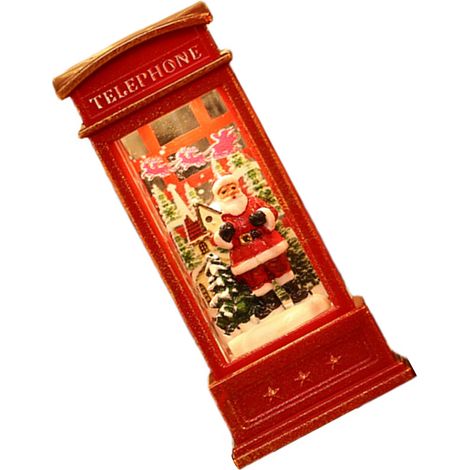 Boule à neige, lanterne, cabine téléphonique, décoration lumineuse de Noël pour bar, karaoké, Père Noël