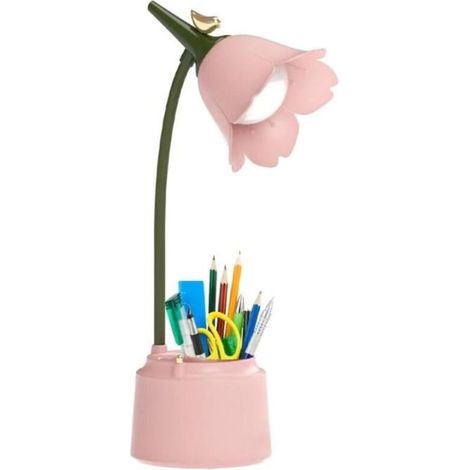Bardusch-Lampe de Bureau Enfant, Lampe de Bureau LED, Lampe de Bureau Fille, USB Rechargeable Capteur Tactile, d\'anniversaire (Rose) (1/4)