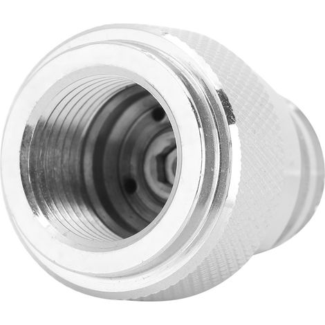 Adaptateur pour bouteille de CO2 avec clé, en laiton plaqué cuivre, argenté. Connecteur de conversion pour bouteille de CO2. (1/5)