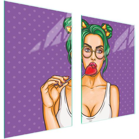 PIASTRA PROTETTIVA IN VETRO PER CUCINA 65x52 DONNA (1/5)