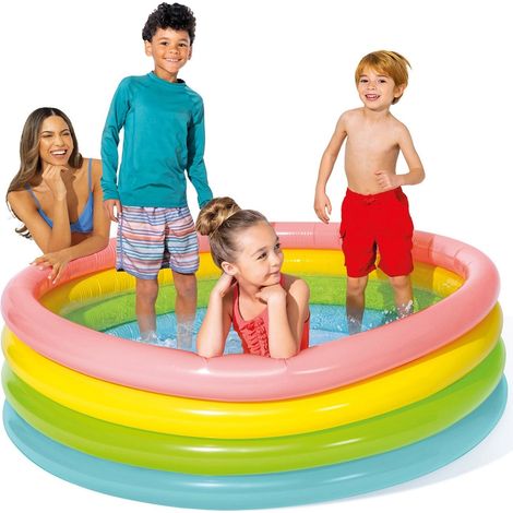 Aufblasbarer pool rainbow 4 ringe 168 x 46 cm intex 56441