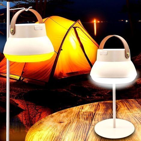 LED Camping Lamp 1000 Lumens 3 Colors 4000 mAh Continuously Dimmable Removable IPX5 Waterproof - USB Rechargeable For Camping Decoration 1pc (1/4)