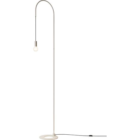 Zafferano - Lampada da Terra Filo, Orientabile 200°, Metallo Verniciato Lampadina E27 max 60W inclusa, H231cm - Bianca (1/2)