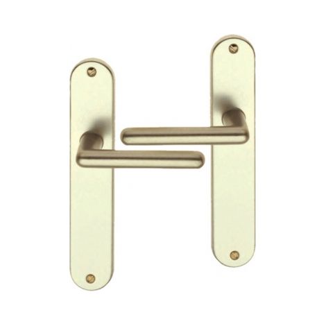Ouvre&Déco – Poignées de porte TIGNES sans trou – Aluminium F2 – Entraxe 195 mm – Mécanisme bec de cane pour portes intérieures