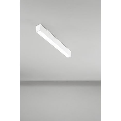 Plafonnier Led Modulaire 20W 60Cm Blanc Mat - Système Éclairage Cct Dimmable Avec Diffuseur Prismatique Ugr22 Classe I - Luminaire De Perenz (1/3)
