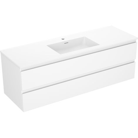 Mexen Orio armario de ba帽o de 140 cm con lavabo Otis, 2 cajones, blanco mate - 91A10-14047-2-BFF01-W18M01 (1/5)