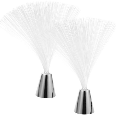 Lot de 2 lampes à fibre optique LED multicolores à changement de couleur, fonctionnant sur piles, pour décoration de mariage, Noël, fêtes et maison (piles non incluses). (1/5)