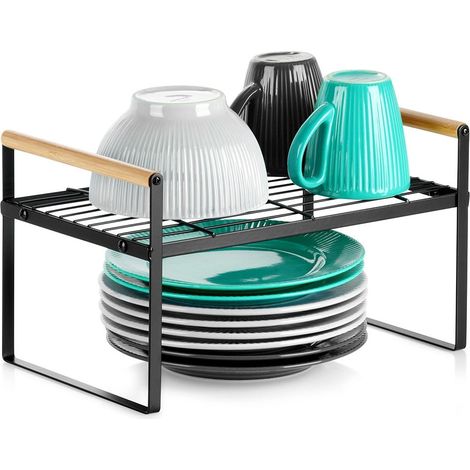 Estante de cocina, metal negro, 33x21x19,5 cm