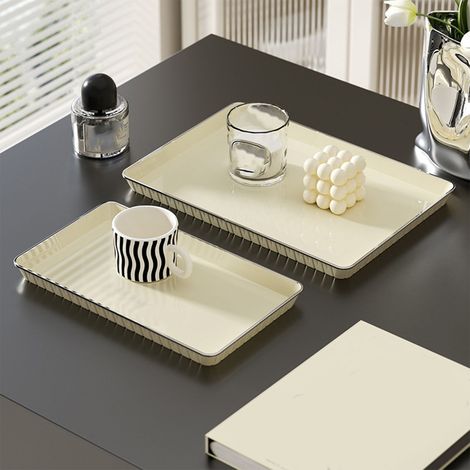 Plateau à thé, assiette à aliments, à fruits, à dessert, décoration en plastique pour la maison, le bureau et l'extérieur. (1/5)