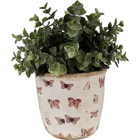 Pot de fleurs céramique beige rose 13x12x12cm (1/4)