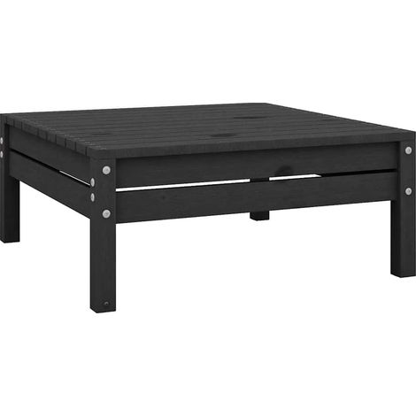 Gartenhocker Schwarz Massivholz Kiefer (1/5)
