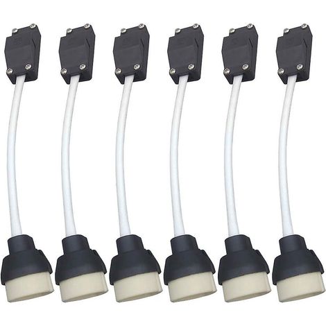 jane Art (6 Pices) Douille Gu10 Socle En Cramique Et Bornier/pont Avec Cble Et Manchon Isolant - Adaptateur Pour Connecteurs De Douilles Led Et Ha (1/5)