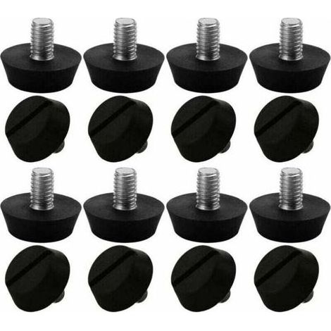 16pcs Pieds de Meubles Réglables Nivellement Patin Base Jambe Pied de Table Chaise Ajustables Protection Sol M6 x 10 x 20mm (1/4)
