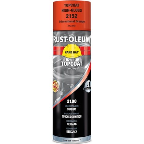 Peinture en aérosol HARD HAT - orange RAL 2002 - brillant - 500 mL - RUST-OLEUM