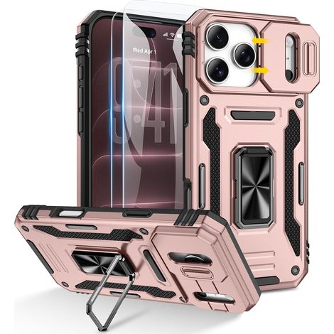 pour iPhone 18 Pro/17 Pro Coque avec 2 Protecteurs D'écran, Doré (1/5)