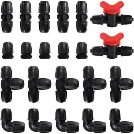 22 Pieces Irrigation Fittings for 8/12 mm Tubes, Irrigation Water Pipe Connector, Garden Irrigation Hose Connector, Barbed Connectors Watering Systems (1/4)
