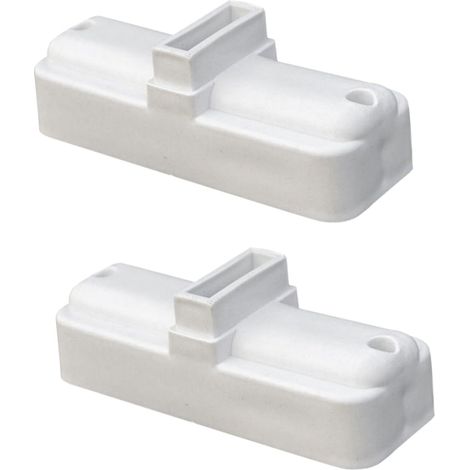 Base de Clôture en Plastique Blanche 2 Pièces pour Jardin et Yard Support Fixe, Trous de Fixation pour Renfort, Pvc, Maintien Stable des Clôtures (1/5)