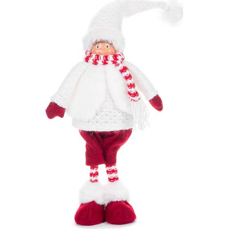 Figur MagicHome Weihnachten, Junge, Stoff, rot-weiß, 22x13x57 cm (1/2)