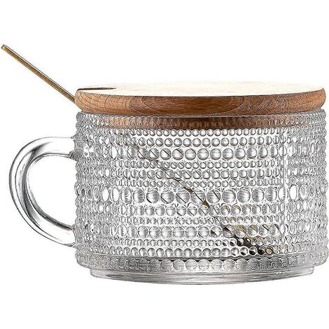 Verres à café vintage en verre avec couvercle en bambou et (1/5)