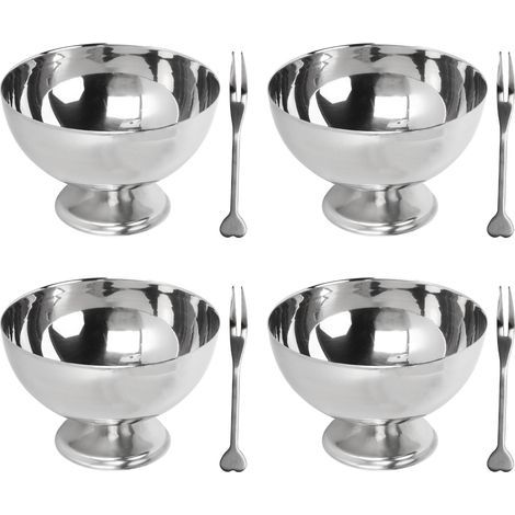 Dessertschalen aus Edelstahl, bruchfest, rostfrei, ideal für Eisdielen, Hotels und Restaurants (1/5)