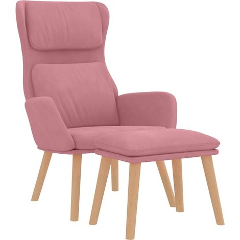 Maison Exclusive - Poltrona Relax con Poggiapiedi Rosa in Velluto (1/5)