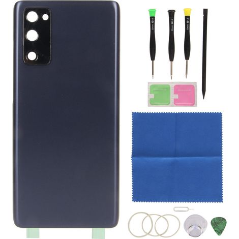 Coque arrière en verre avec cadre caméra pré-installé et kit d'outils de réparation pour Samsung Galaxy S20 FE 5G G781 Bleu (1/5)