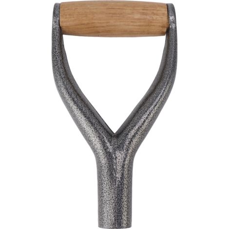 Manche de pelle en forme de Y, diamètre intérieur 31 cm, rechange en bois, couleur argent